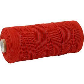 Cordon pour macramé, L : 315 M, ép. 1 mm, Qualité fine 12/12, rouge, 220 gr/ 1 boule [HOB-41506]