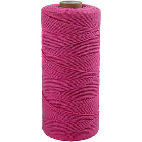 Cordon pour macramé, L : 315 M, ép. 1 mm, Qualité fine 12/12, rose, 220 gr/ 1 boule [HOB-41508]
