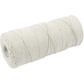 Cordon pour macramé, L : 315 M, ép. 1 mm, Qualité fine 12/12, naturel clair, 220 gr/ 1 boule [HOB-41572]