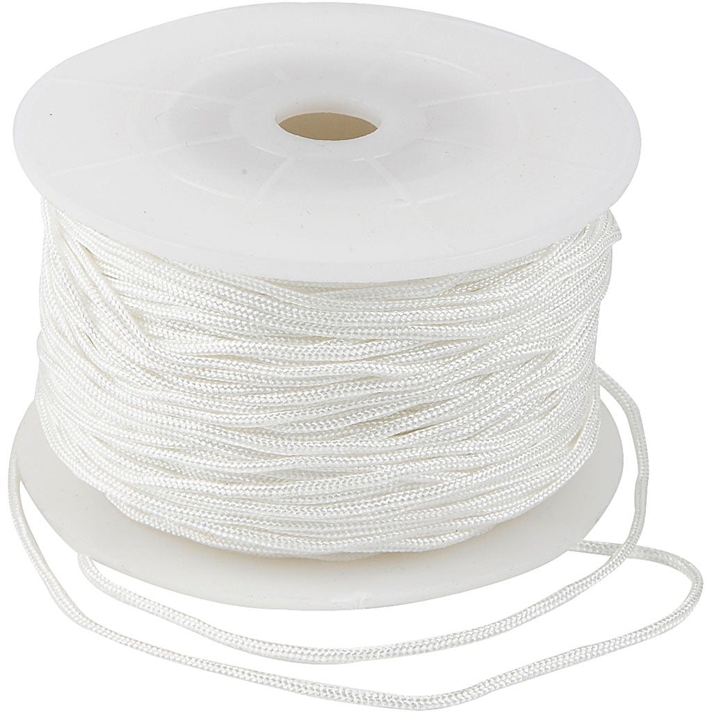 Polyester Cord, thickness 1,8 mm, white, 50 m/ 1 roll