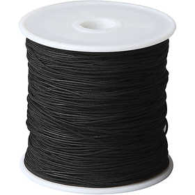 Cordon pour Macramé, ép. 0,8 mm, noir, 50 m/ 1 rouleau [HOB-41576]