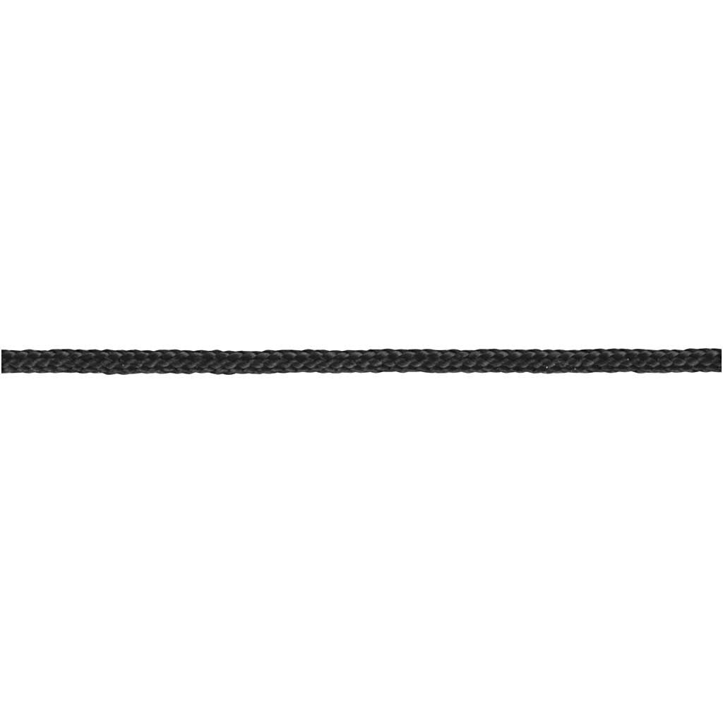 Cordon pour Macramé, ép. 1,8 mm, noir, 50 m/ 1 rouleau [HOB-41578]