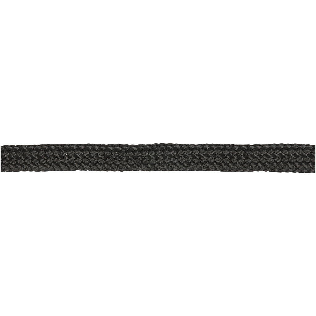 Cordon pour Macramé, L : 5 mm, noir, 4 m/ 1 rouleau [HOB-41635]