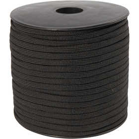Cordon pour Macramé, L : 5 mm, noir, 50 m/ 1 rouleau [HOB-41653]