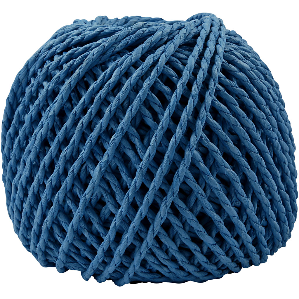 Paper Yarn, thickness 2,5-3 mm, dark blue, 150 g, 40 m/ 1 ball