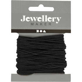 Cordon pour Macramé, ép. 2 mm, noir, 8 m/ 1 rouleau [HOB-41755]