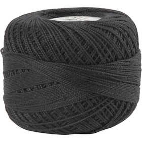 Pelote de Fil de Coton Mercerisé, noir, 20 gr/ 1 boule [HOB-42127]