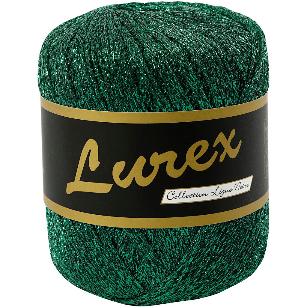 Lurex Yarn, L: 160 M, green, 25 g/ 1 ball