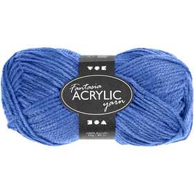 Pelote de laine acrylique Fantasia, L : 80 M, bleu, 50 gr/ 1 boule [HOB-421760]