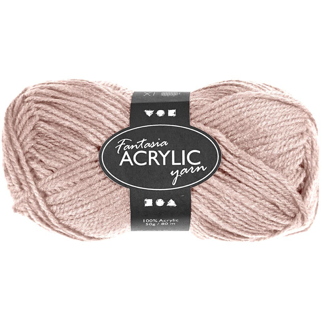 Pelote de laine acrylique Fantasia, L : 80 M, rose clair, 50 gr/ 1 boule [HOB-421805]