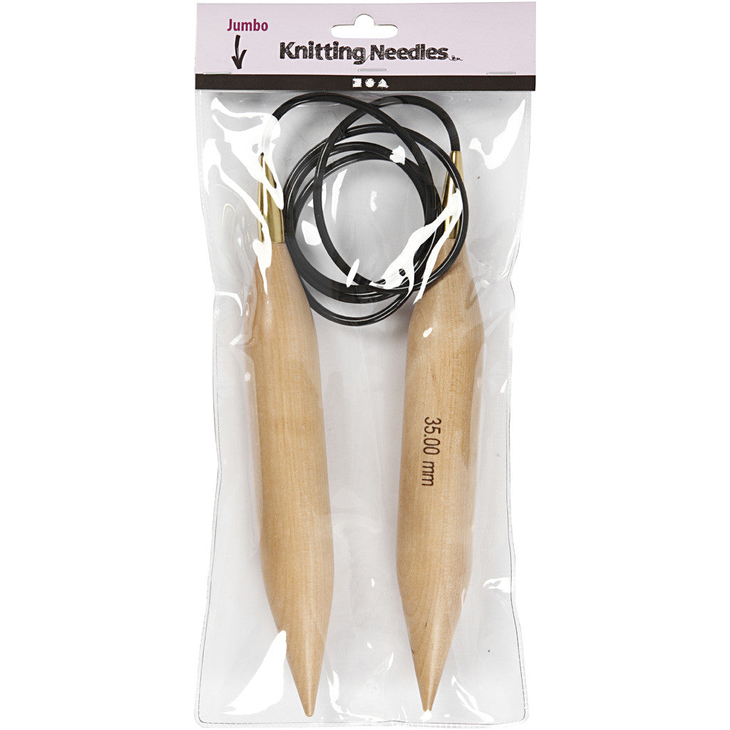 Aiguilles à tricoter circulaires, L : 150 cm, dim. 35 mm, 1 pièce [HOB-42198]