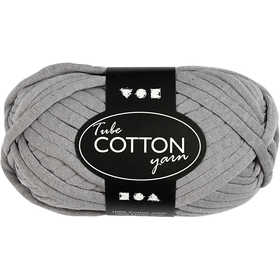 Pelote de fil de coton tubulaire, L : 45 M, aiguille 10-12, gris, 100 gr/ 1 boule [HOB-42508]