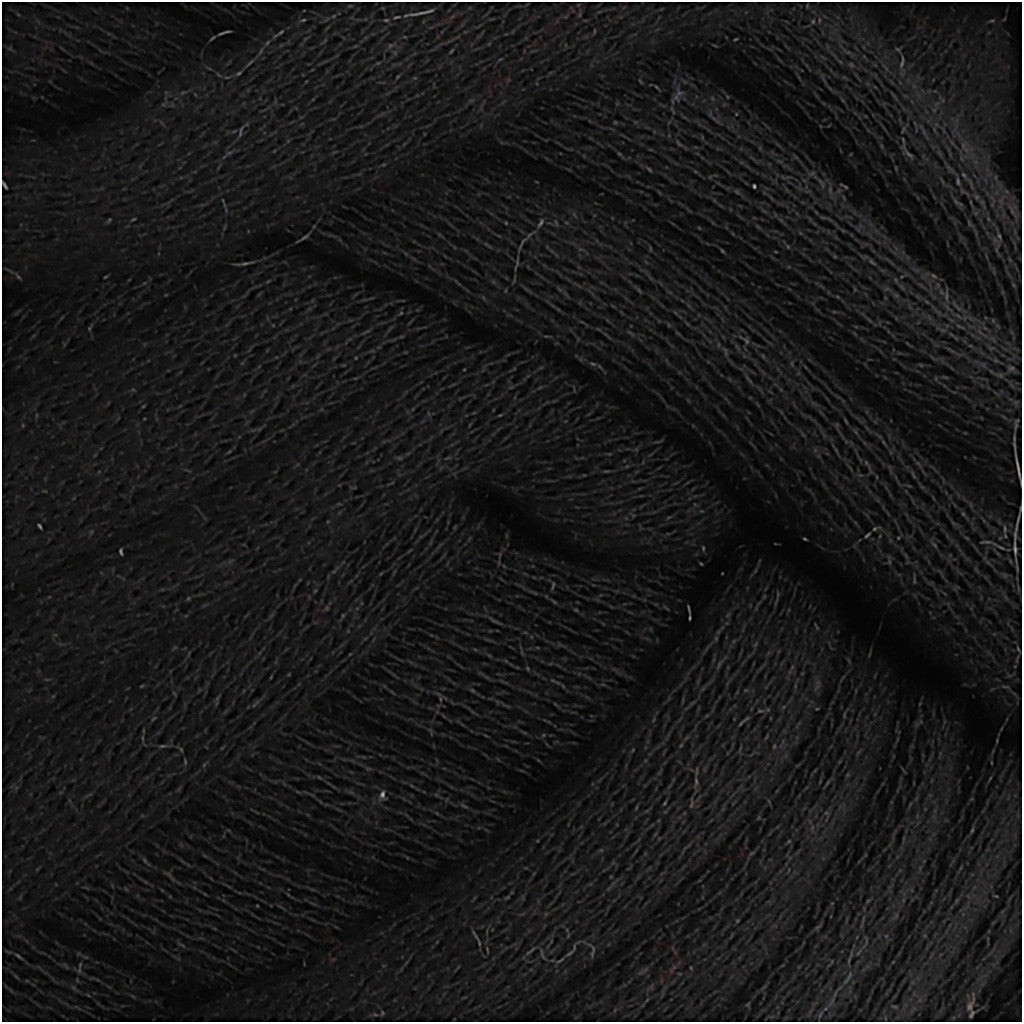 Pelote de fil de coton tubulaire, L : 45 M, aiguille 10-12, noir, 100 gr/ 1 boule [HOB-42510]