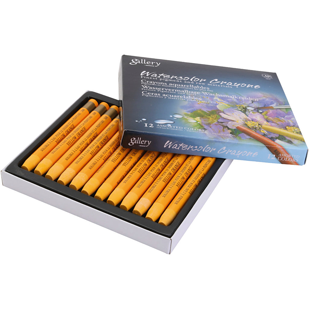 Watercolor Crayons, orange, 12 pc