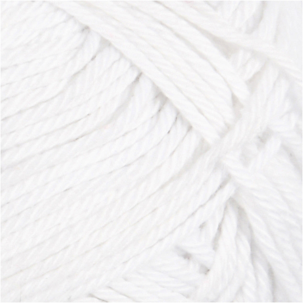 Fil de coton, dim. 8/4, L : 170 M, aiguille 3-3,5, blanc, 50 gr/ 1 boule [HOB-431020]