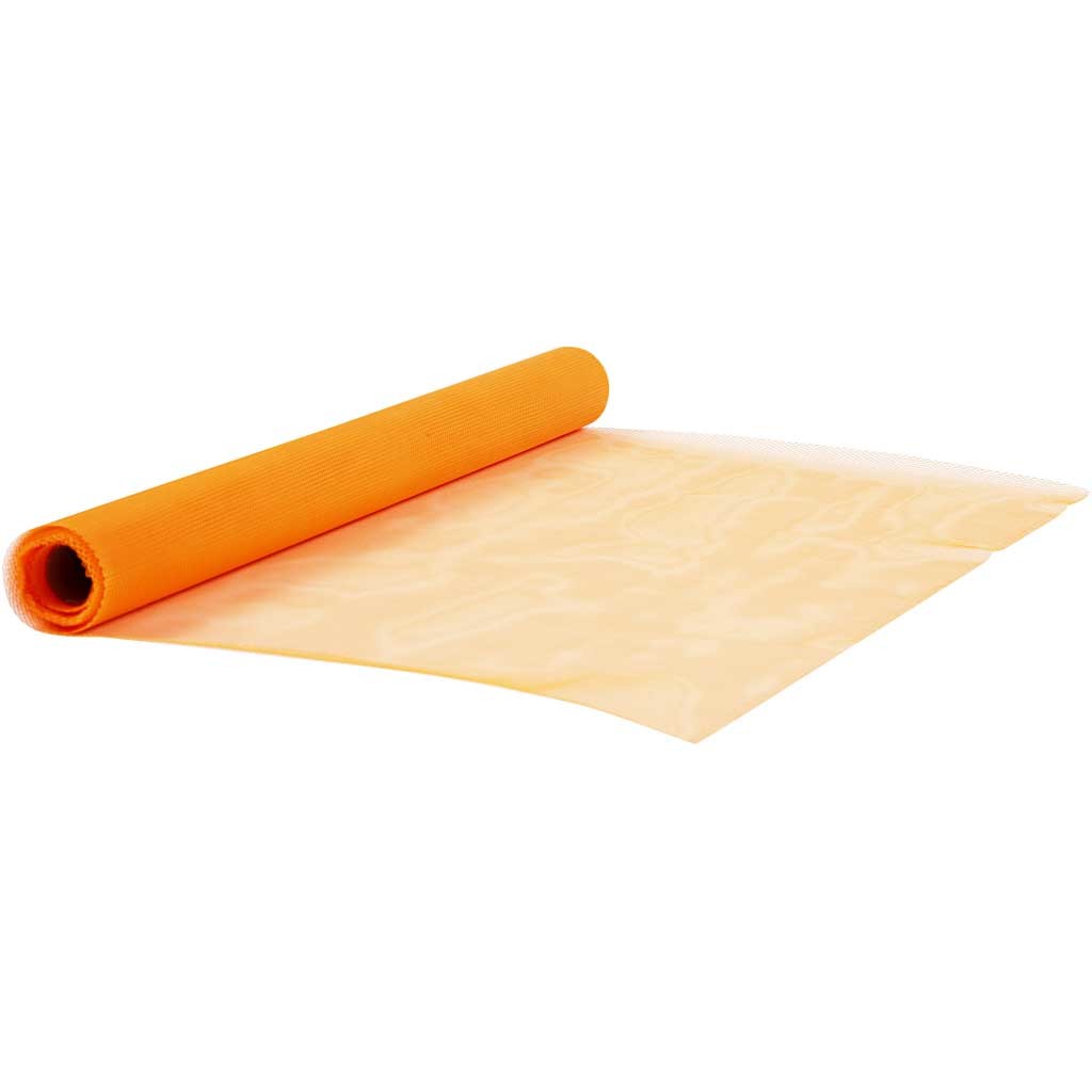 Tulle, L : 50 cm, orange, 5 m/ 1 rouleau [HOB-44612]