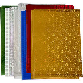 Papier holographique, A4, feuille 210x297 mm, 120 gr, 80 flles ass./ 1 Pq. [HOB-44947]