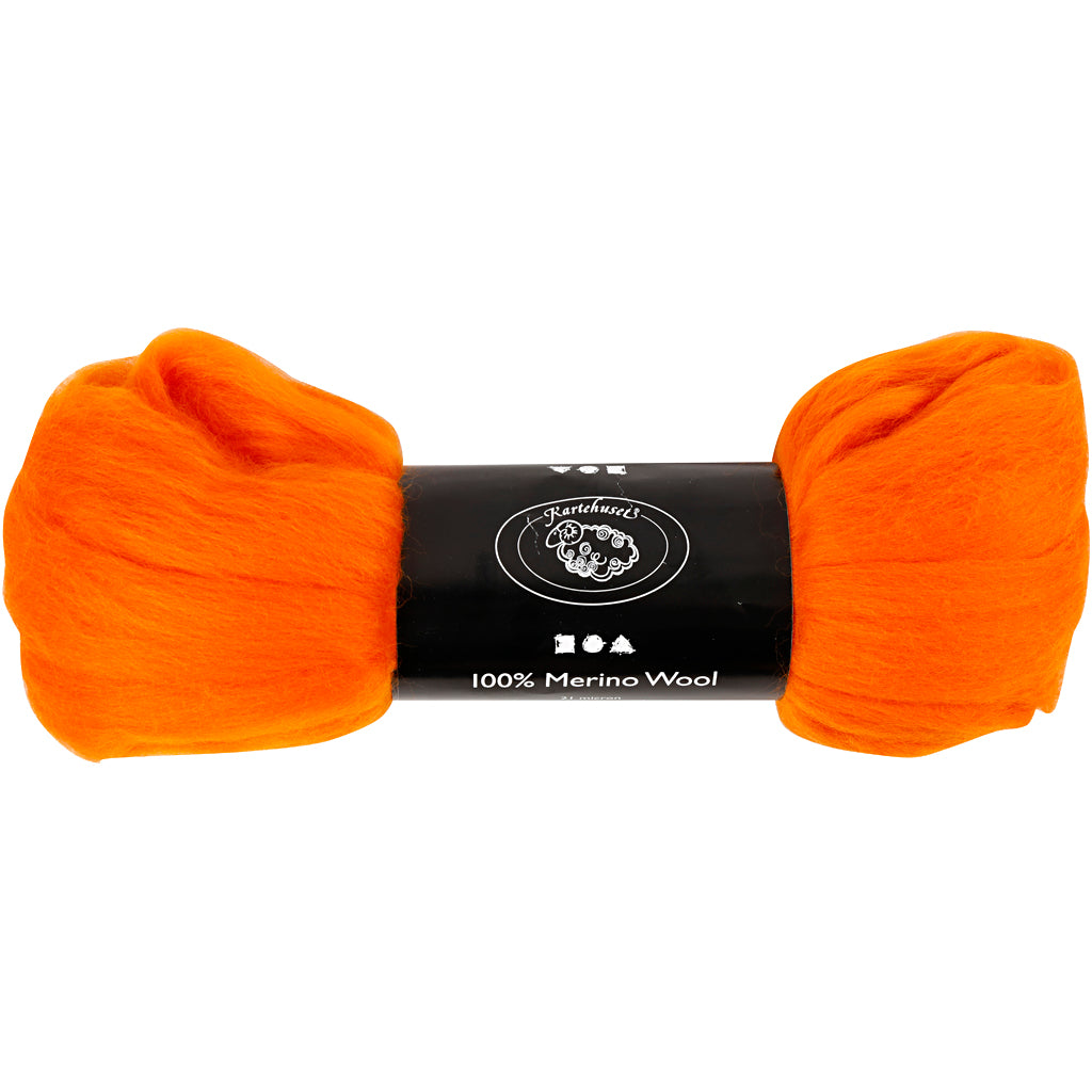 Merino Wool, thickness 21 my, orange, 100 g