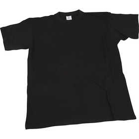T-shirts, L : 55 cm, dim. large, col rond, 145 gr, noir, 1 pièce [HOB-47232]