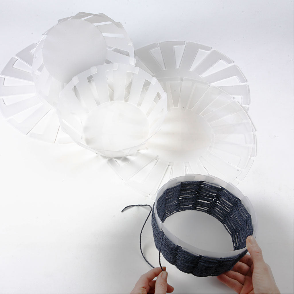 Forme tissage panier, H : 8 cm, d 14 cm, transparent, 10 pièces/ 1 Pq. [HOB-47450]