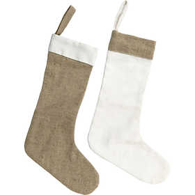 Formes en tissu, blanc, naturel clair, H: 26 cm, L: 16 cm, 6 pièce/ 1 Pq. [HOB-49506]