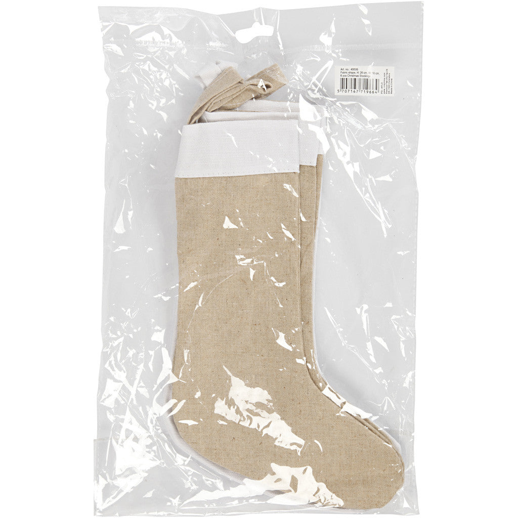 Formes en tissu, blanc, naturel clair, H: 26 cm, L: 16 cm, 6 pièce/ 1 Pq. [HOB-49506]