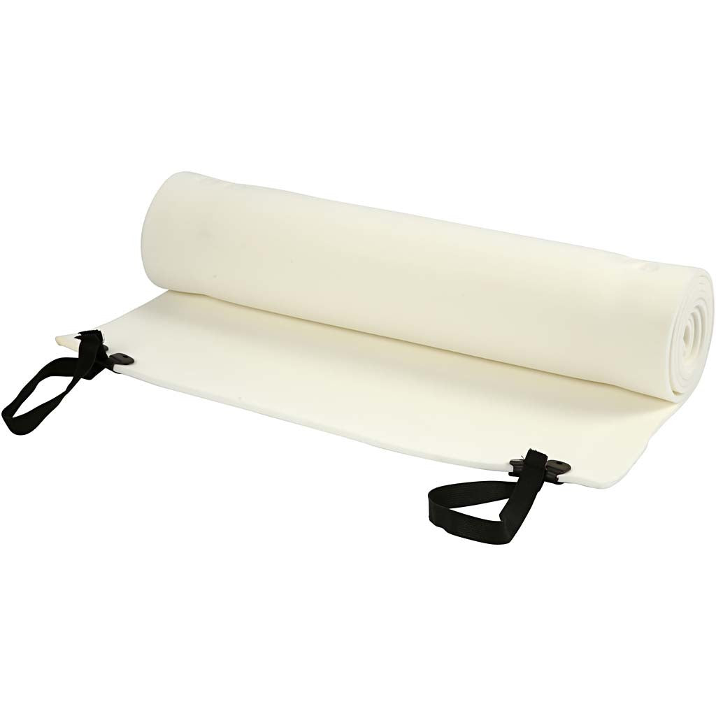 Matelas de camping, L : 180 cm, L : 50 cm, ép. 6 mm, blanc, 1 pièce [HOB-49884]