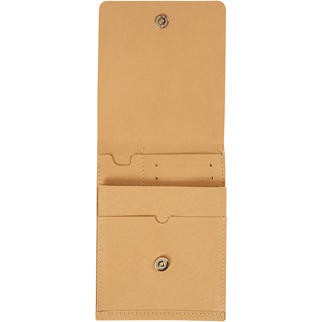 Sac à bandoulière en papier imitation cuir, H : 18 cm, L : 13 cm, 350 gr, brun clair, 1 pièce [HOB-49892]