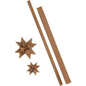 Bandes de papier étoiles, L : 44+78 cm, L : 15+25 mm, 350 gr, beige, 24 bandes/ 1 Pq. [HOB-498950]