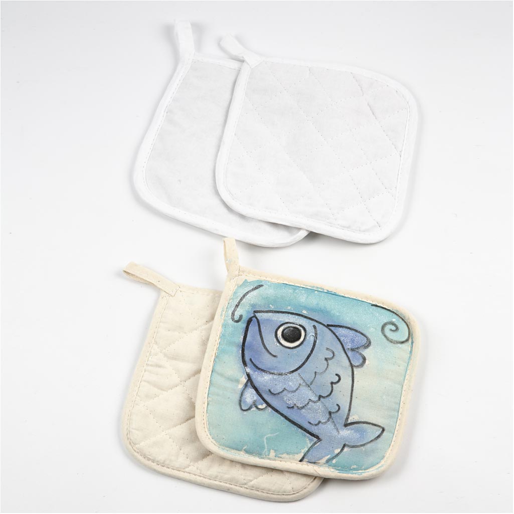 Des maniques, dim. 20x20 cm, 115 gr, naturel clair, 4 pièces/ 1 Pq. [HOB-499111]