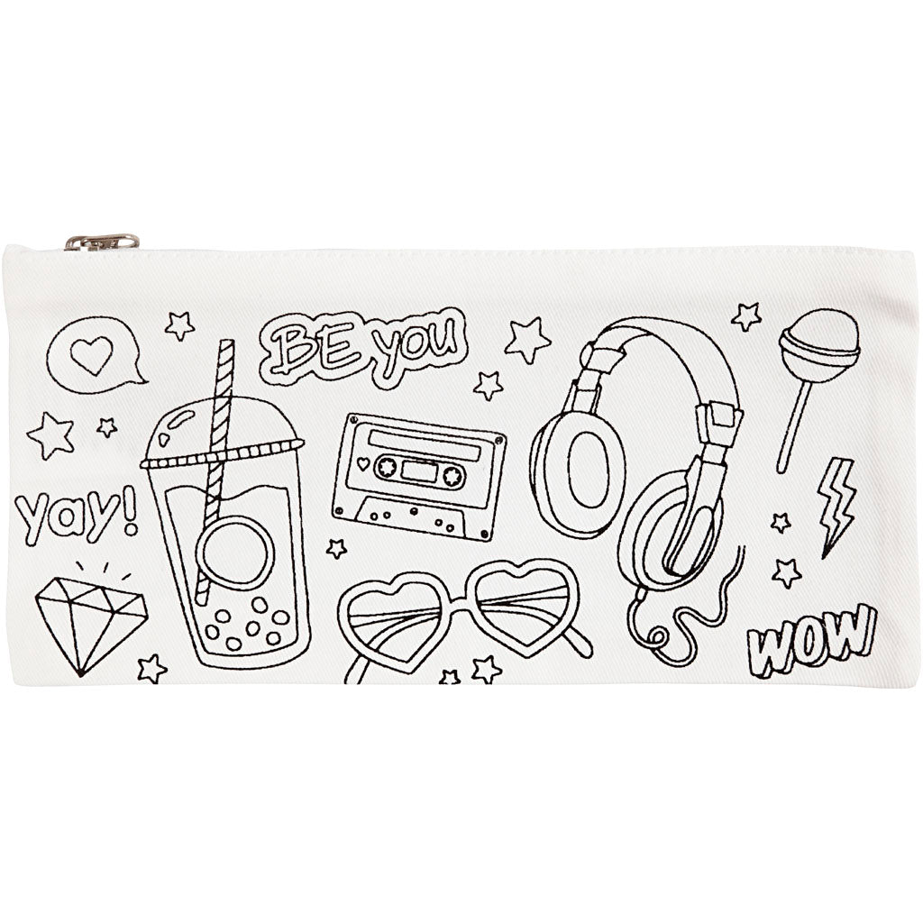 Pencil case, size 11x23 cm, 210 g, white