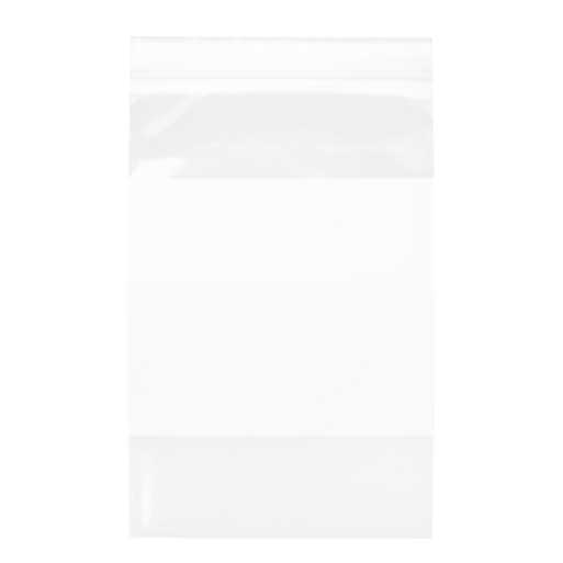 Sachet zip avec fenêtre d'écriture blanche Qualité Supérieure 15,2x22,9cm (100 pièces) [4WE69]