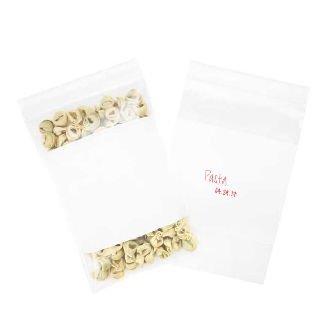 Sachet zip avec fenêtre d'écriture blanche Qualité Supérieure 15,2x22,9cm (100 pièces) [4WE69]