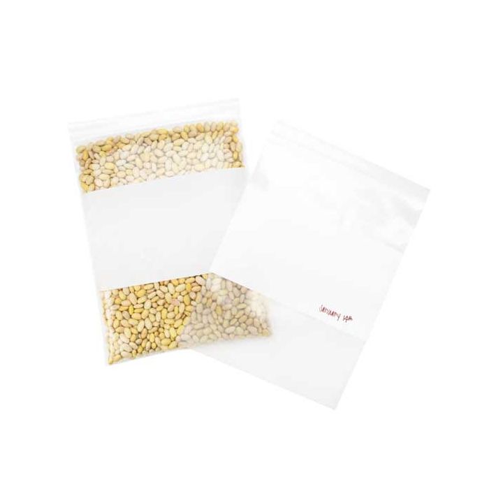 Sachet zip avec fenêtre d'écriture blanche Qualité Supérieure 22,9x30,5cm (100 pièces) [4WE912]