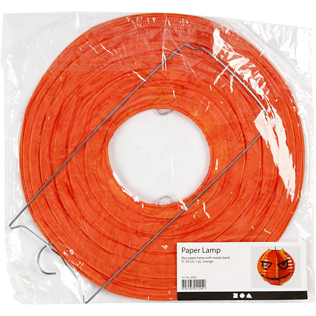 Abat-jour en papier, d 20 cm, orange, 1 pièce [HOB-50003]