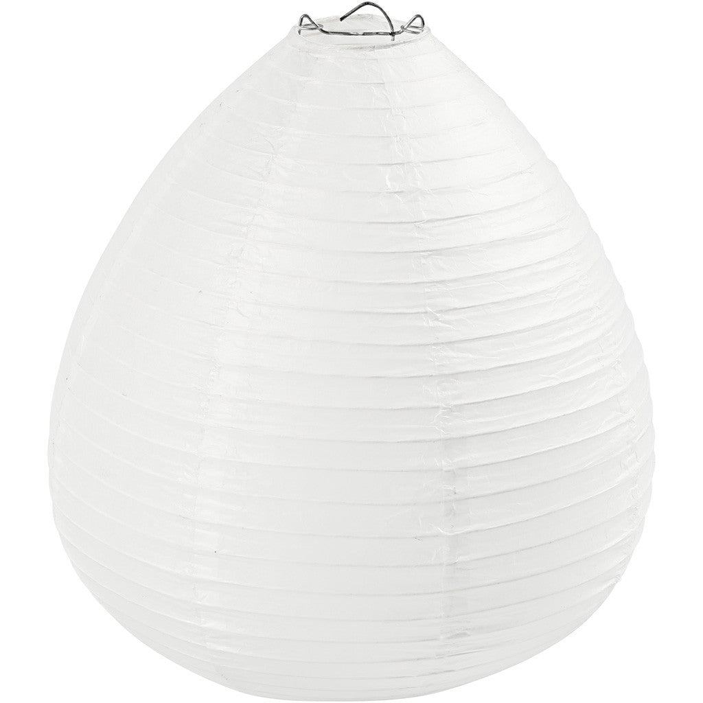 Abat-jour en papier, Goutte, H : 27 cm, d 25 cm, blanc, 1 pièce [HOB-500282]
