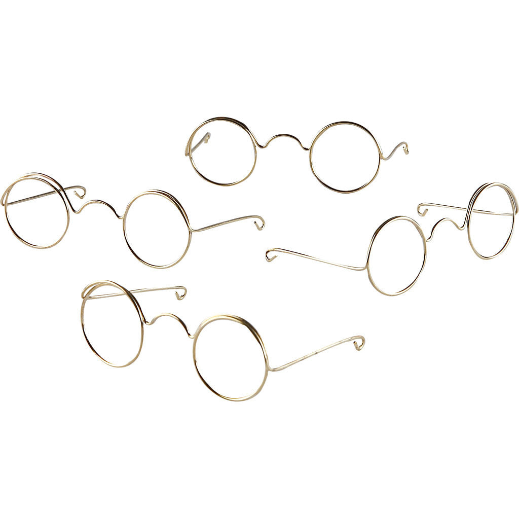 Lunettes, L : 60 mm, diamètre intérieur 21 mm, or, 10 pièces/ 1 Pq. [HOB-500311]