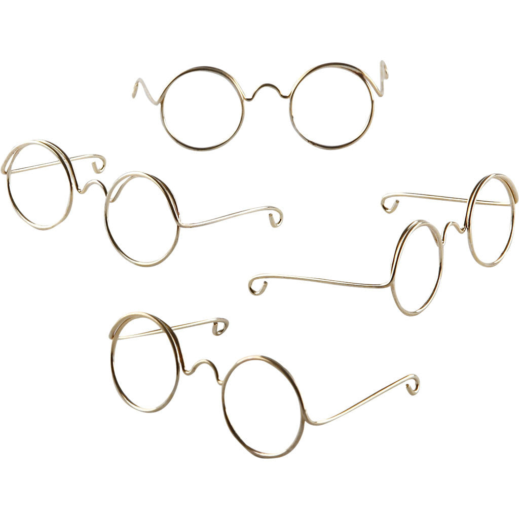 Lunettes, L : 50 mm, diamètre intérieur 17 mm, or, 10 pièces/ 1 Pq. [HOB-500321]