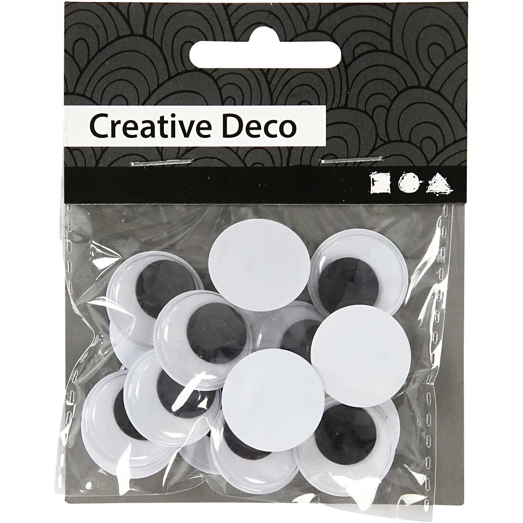 Yeux Mobiles, Non autocollants, d 20 mm, 16 pièces/ 1 Pq. [HOB-501202]