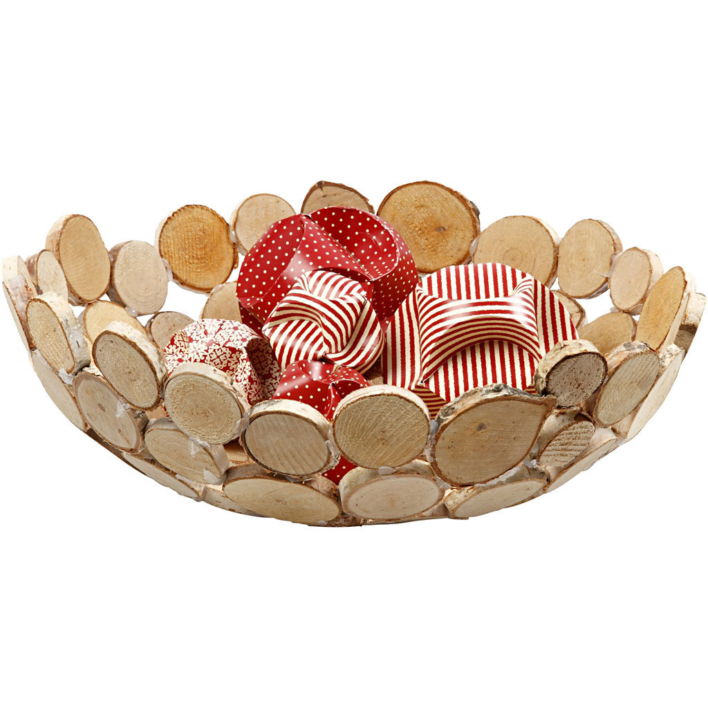 Mélange de bois, d 25-45 mm, ép. 7 mm, ca. 140 pièce, 600 gr/ 1 Pq. [HOB-502210]