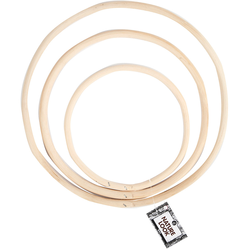 Anneau en bambou, d 15,3+20,3+25,5 cm, 3 pièces/ 1 set [HOB-50238]