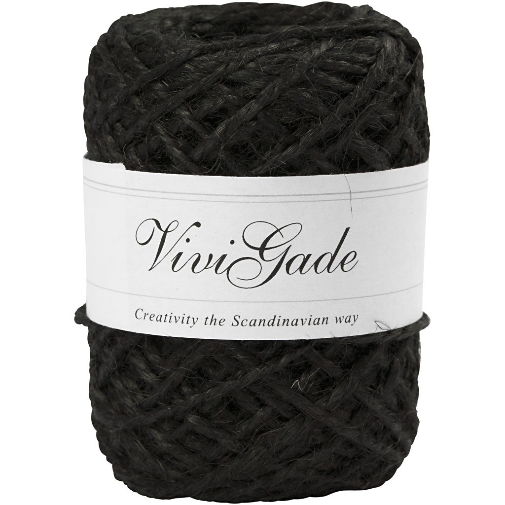 Chanvre naturel, ép. 1-2 mm, noir, 30 m/ 1 rouleau [HOB-503243]