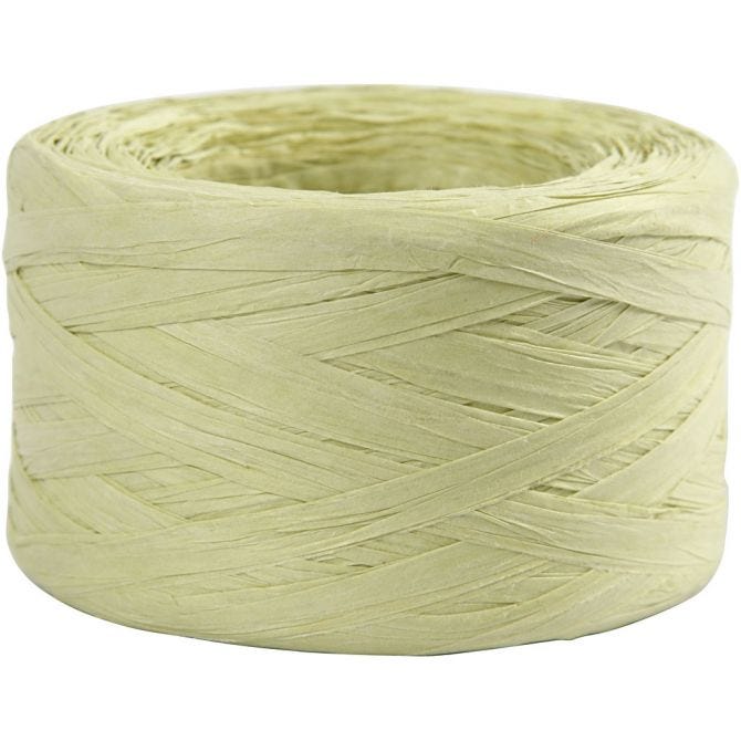 Fil de Raphia, L : 7-8 mm, vert clair, 100 m/ 1 rouleau [HOB-503295]