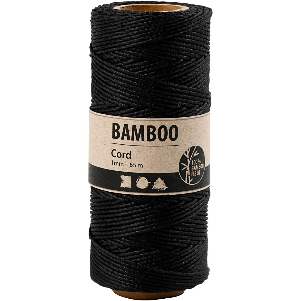 Fil de bambou, ép. 1 mm, noir, 65 m/ 1 rouleau [HOB-503483]