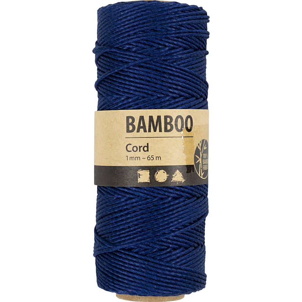 Fil de bambou, ép. 1 mm, bleu, 65 m/ 1 rouleau [HOB-503484]