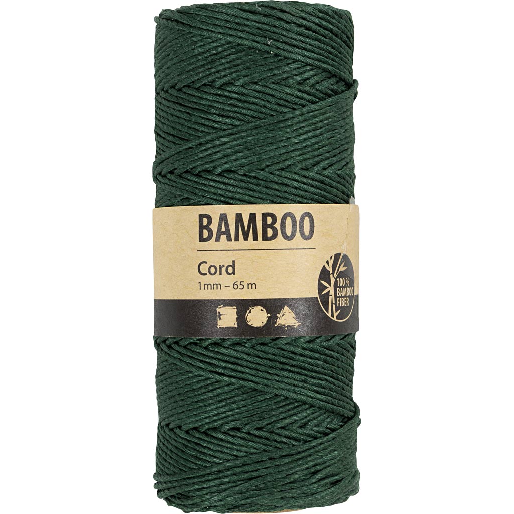 Fil de bambou, ép. 1 mm, vert, 65 m/ 1 rouleau [HOB-503486]