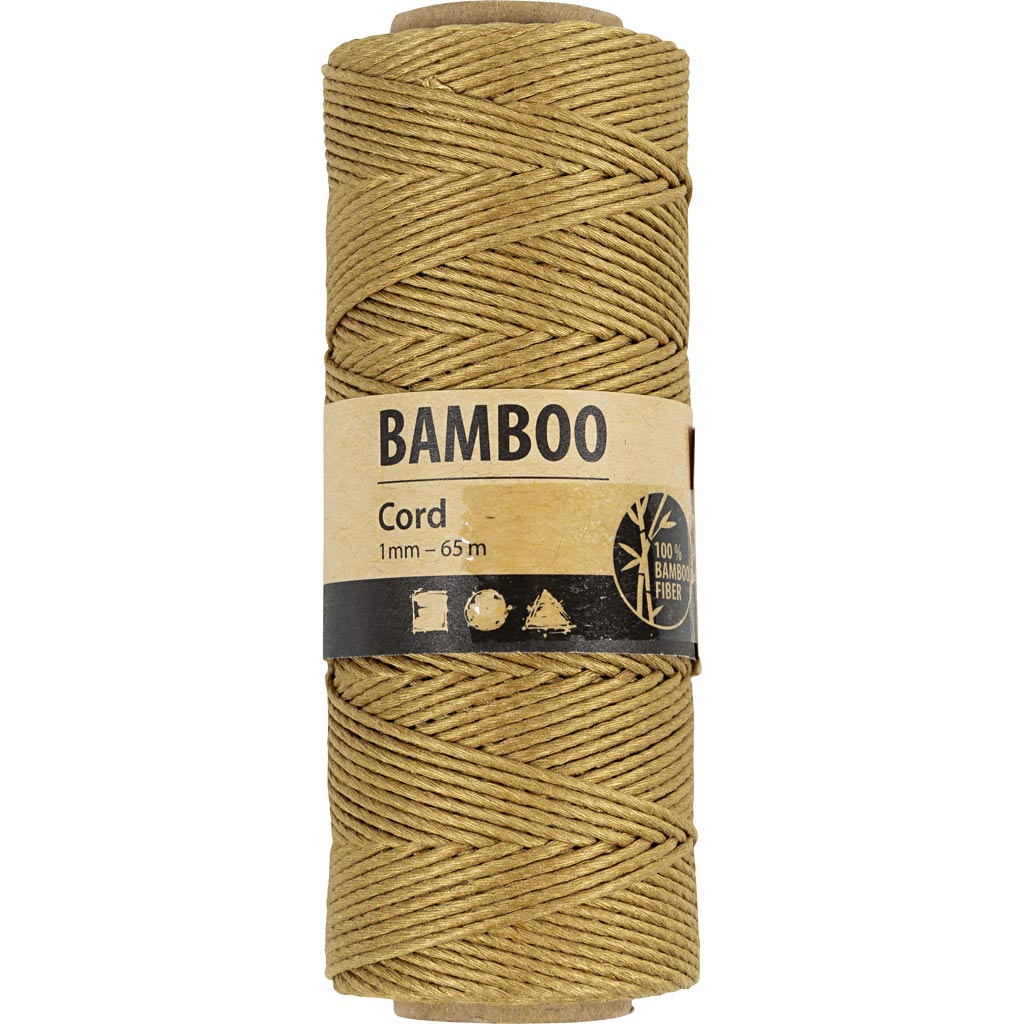 Fil de bambou, ép. 1 mm, or, 65 m/ 1 rouleau [HOB-503488]
