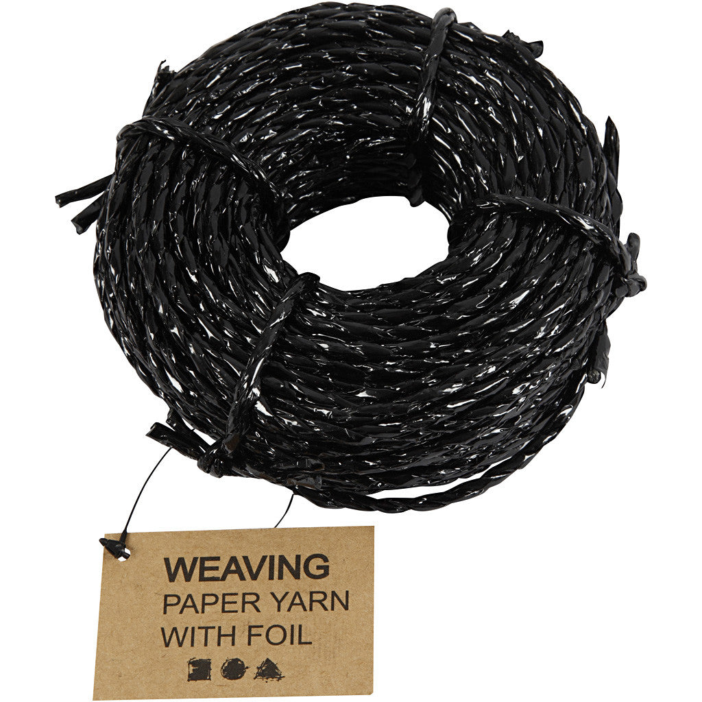 Ficelle de Papier, ép. 3,5-4 mm, ca. 25 m, noir, 25 m/ 1 rouleau [HOB-50399]