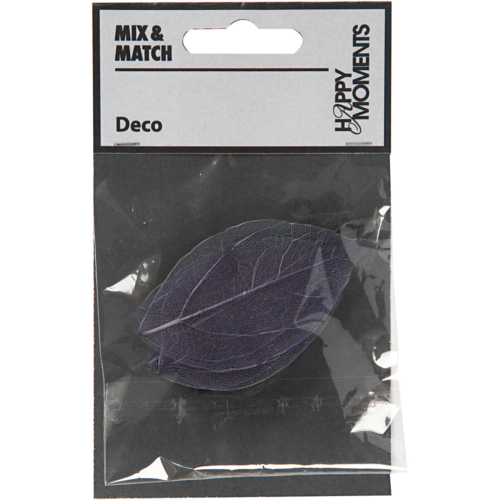 Squelettes de feuilles, L : 6-8 cm, bleu, 20 pièces/ 1 Pq. [HOB-504497]
