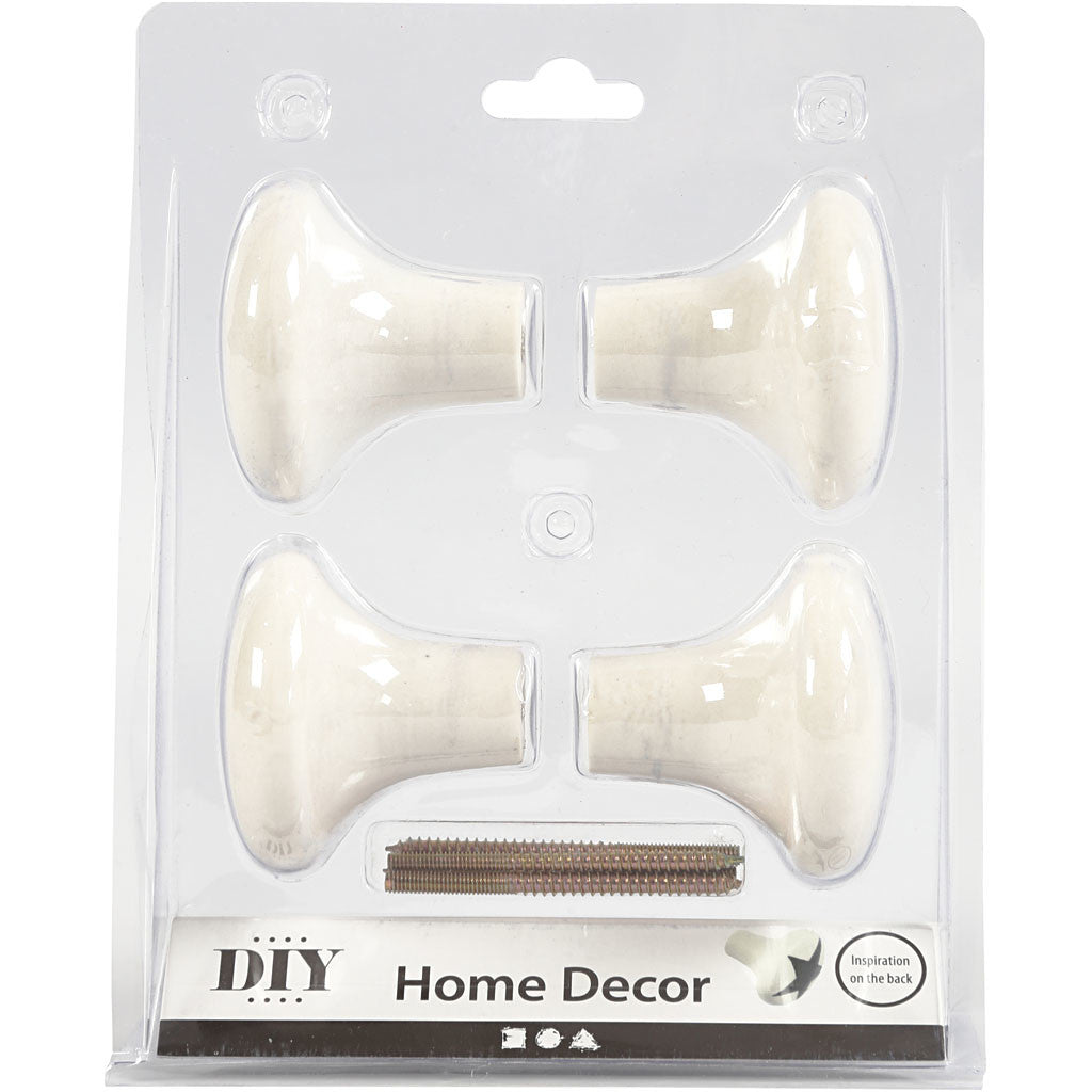 Patère, H : 5,1 cm, d 5,4 cm, blanc, 4 pièces/ 1 Pq. [HOB-506960]